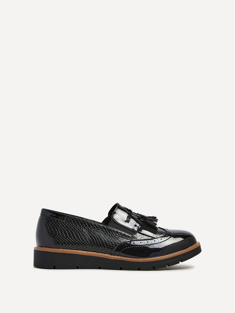 Linzi Black Bowen Patent Classic Slip On Loafers - Image 3 of 6