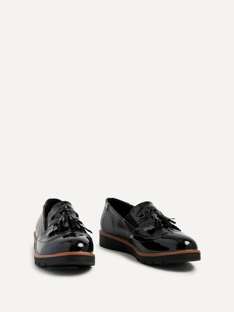 Linzi Black Bowen Patent Classic Slip On Loafers - Image 4 of 6