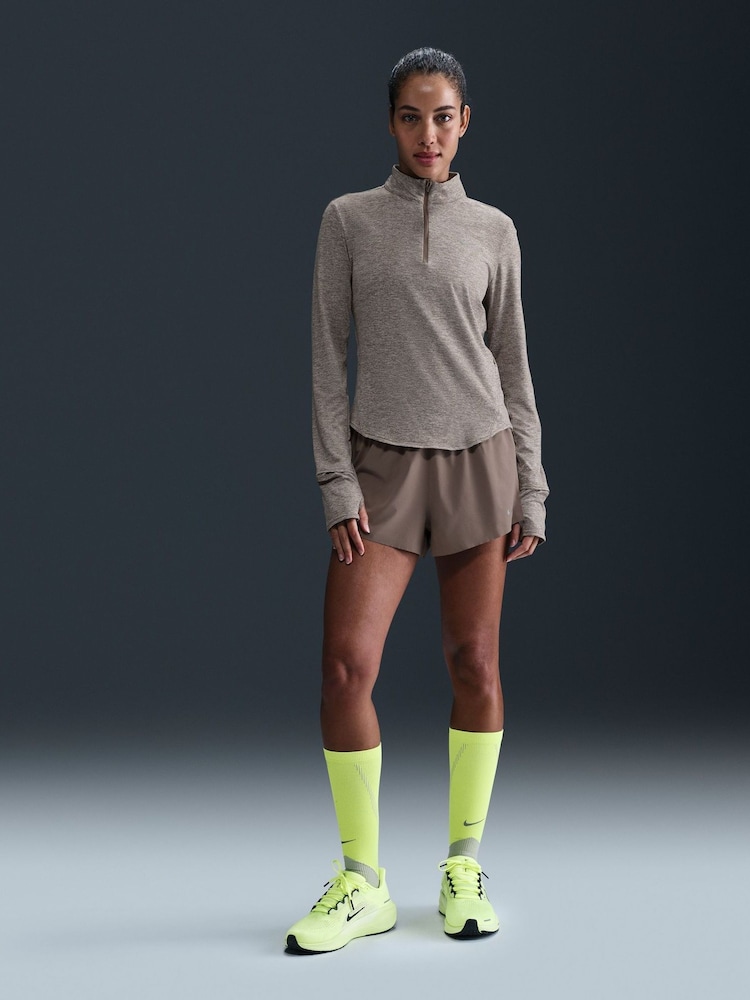 Nike Brown Swift Dri-FIT UV 1/2-Zip Running Top - Image 1 of 6