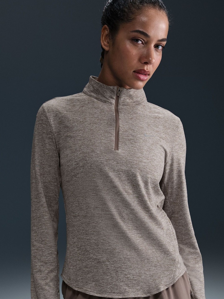 Nike Brown Swift Dri-FIT UV 1/2-Zip Running Top - Image 2 of 6