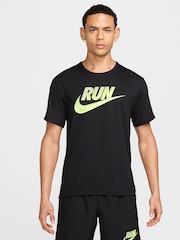Nike Black Miler Run Energy Running T-Shirt - Image 1 of 5
