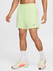 Nike Lime Green Challenger Dri-FIT 5 inch 2-in-1 Running Shorts - Image 1 of 10