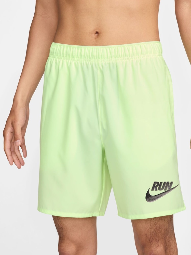 Nike Lime Green Challenger Run Energy Dri-FIT 7" Unlined Running Shorts - Image 1 of 4