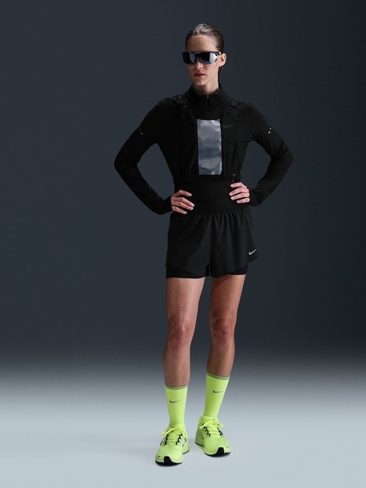 Nike Black Swift Dri-FIT Mid-Rise 2-in-1 Running Shorts - Image 1 of 6