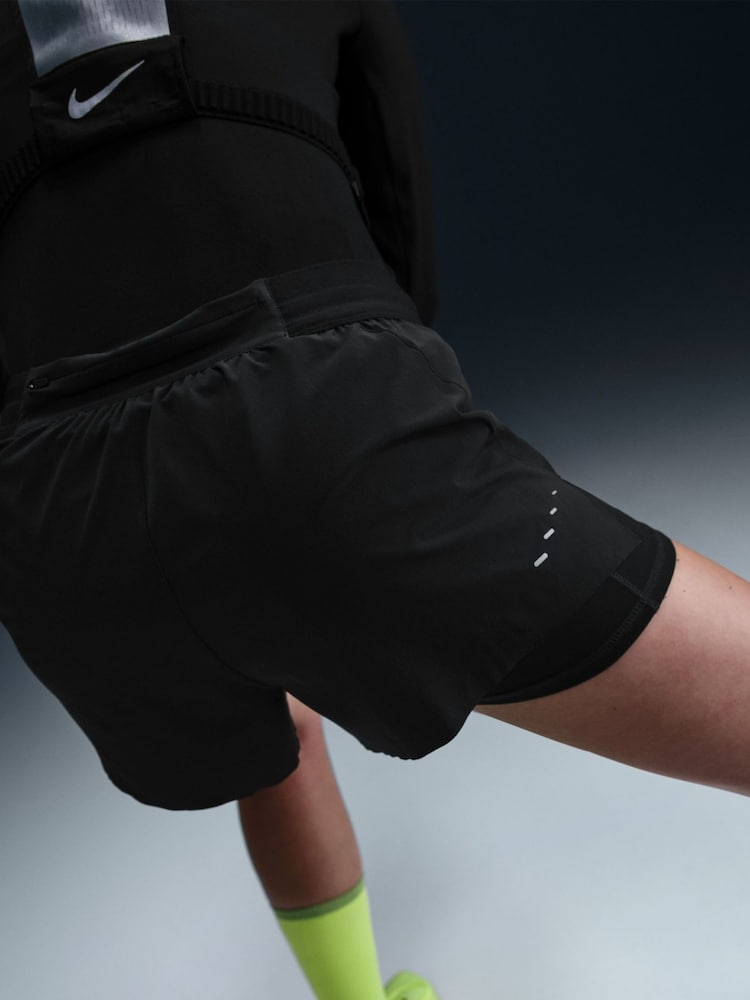 Nike Black Swift Dri-FIT Mid-Rise 2-in-1 Running Shorts - Image 3 of 6