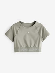 Nike Light Army Pro Dri-FIT Cropped Graphic Short Sleeve Top - Image 6 of 6