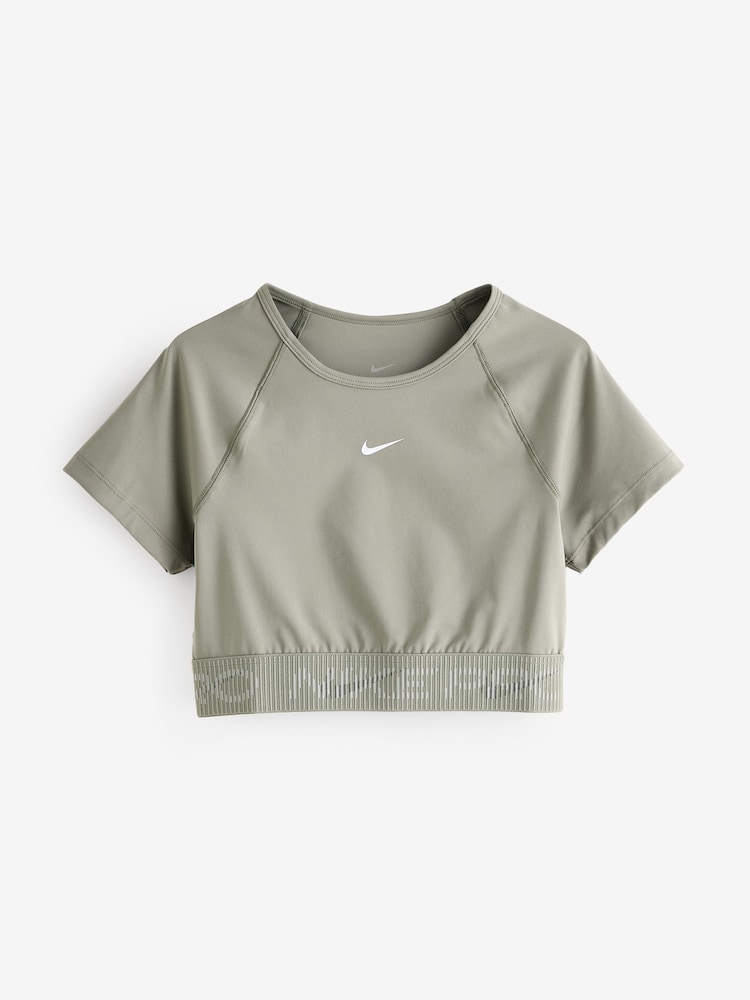 Nike Light Army Pro Dri-FIT Cropped Graphic Short Sleeve Top - Image 6 of 6