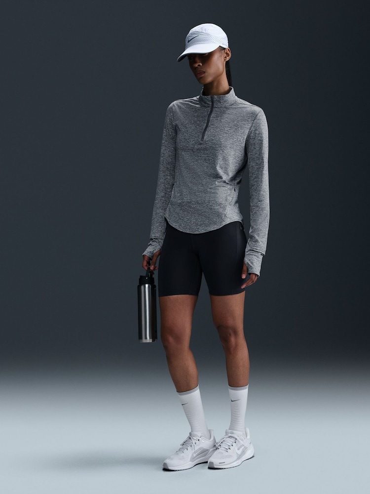 Nike Smoke Grey Swift Dri-FIT UV 1/2-Zip Running Top - Image 1 of 10