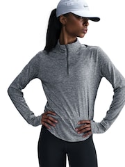 Nike Smoke Grey Swift Dri-FIT UV 1/2-Zip Running Top - Image 5 of 10