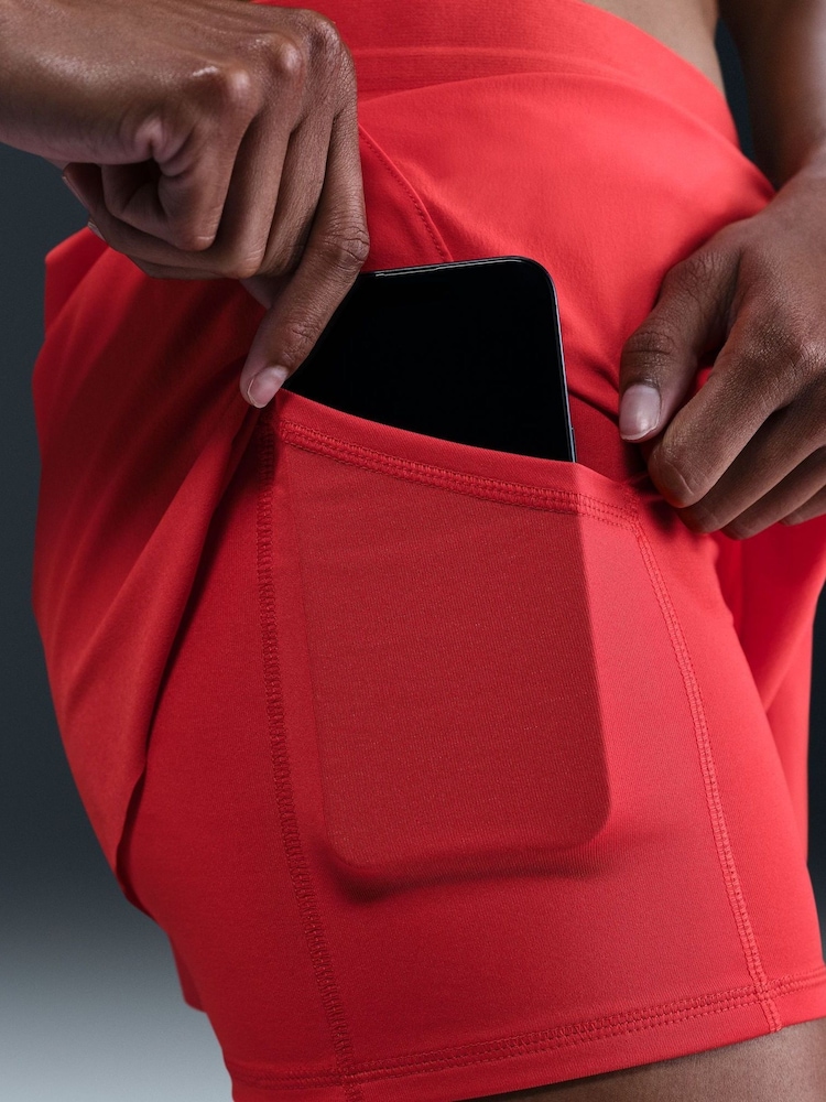 Nike Red Swift Dri-FIT Mid-Rise 2-in-1 Running Shorts - Image 6 of 13