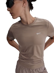 Nike Brown Swift Dri-FIT Short Sleeve Running Top - Image 3 of 5