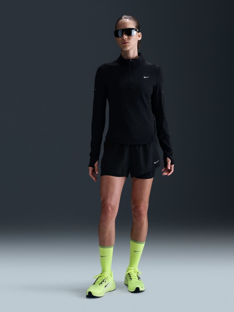 Nike Black Swift Dri-FIT UV 1/2-Zip Running Top - Image 1 of 5