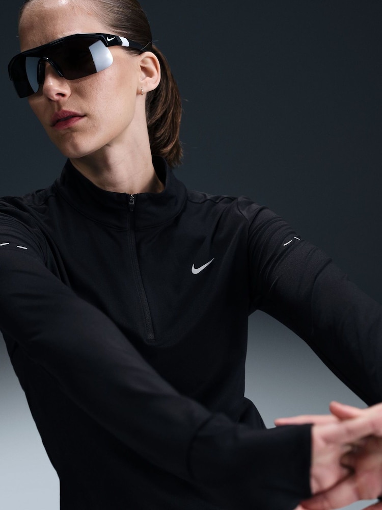 Nike Black Swift Dri-FIT UV 1/2-Zip Running Top - Image 3 of 5