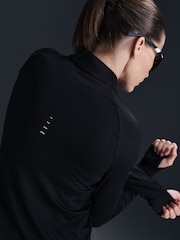 Nike Black Swift Dri-FIT UV 1/2-Zip Running Top - Image 4 of 5