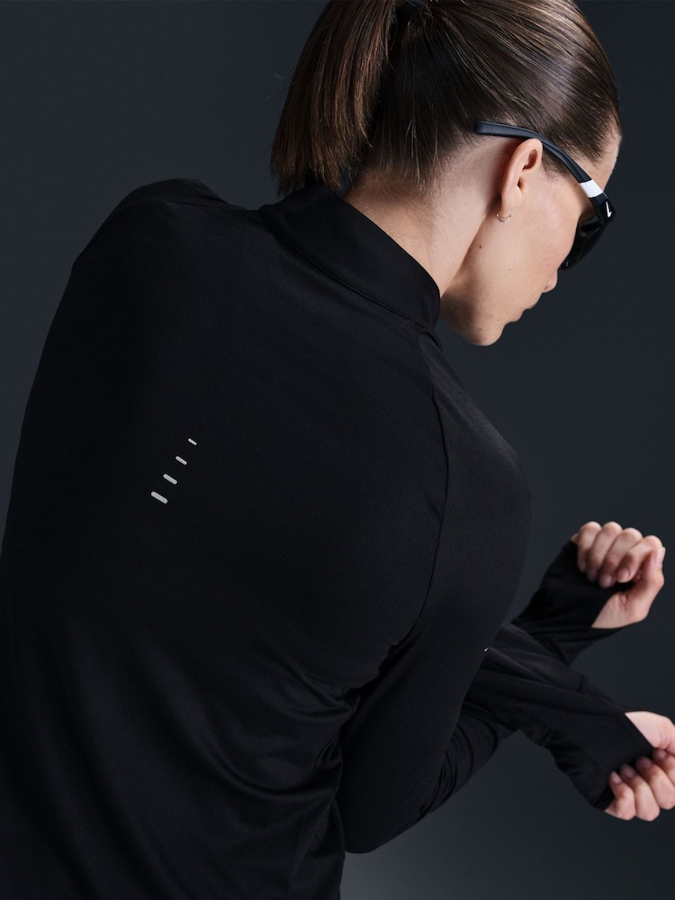 Nike Black Swift Dri-FIT UV 1/2-Zip Running Top - Image 4 of 5