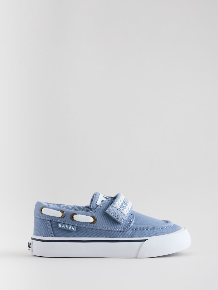 Bleu - Chaussures bateau Baker by Ted Baker garçon en toile - Image 3 of 5