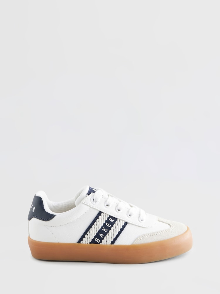 Blanc - Baskets à ruban de marque Baker by Ted Baker garçon - Image 1 of 6