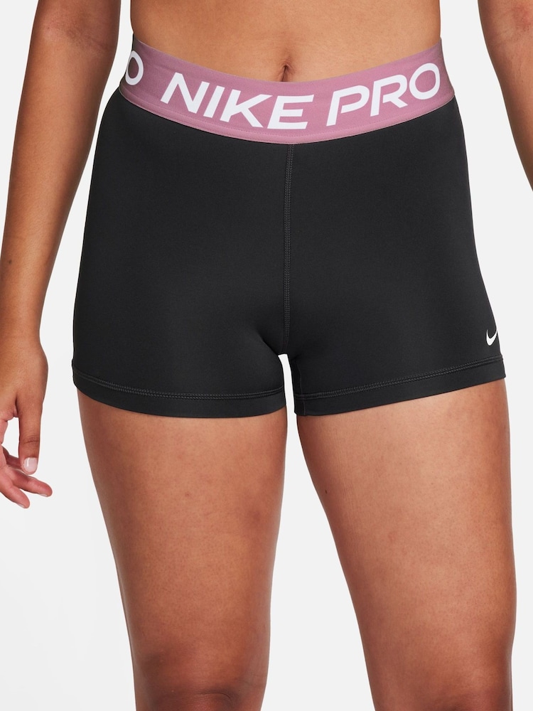 Nike Black Pink Pro 3" Shorts - Image 1 of 6