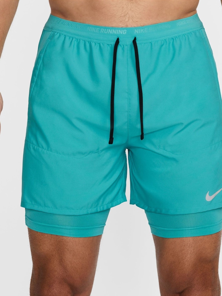 Nike Cactus Blue Dri-Fit Stride 5 Inch 2-in-1 Running Shorts - Image 1 of 7
