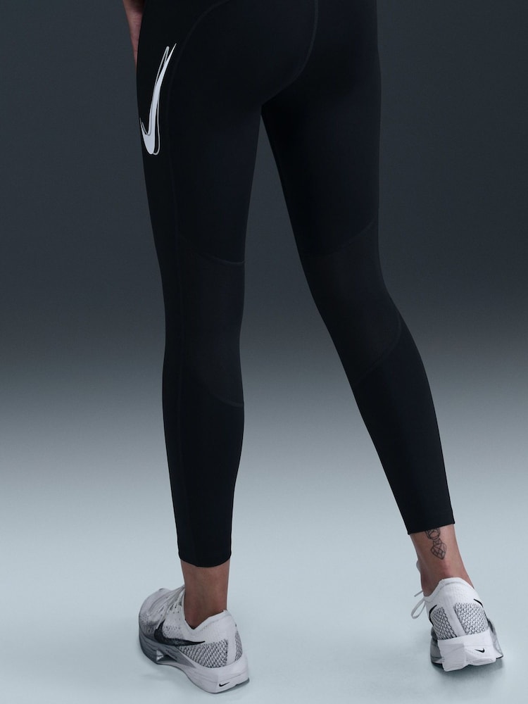 Nike Black Fast Mid Rise 7/8 Leggings - Image 2 of 6