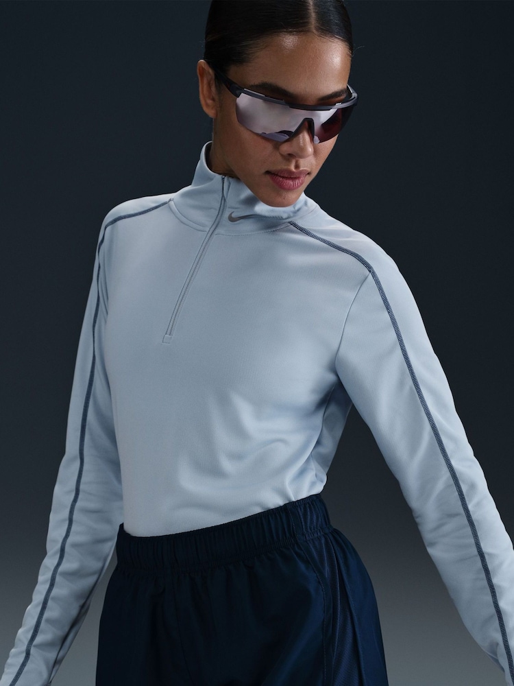 Nike Light Armory Blue Dri-Fit Half Zip Pacer Top - Image 4 of 6