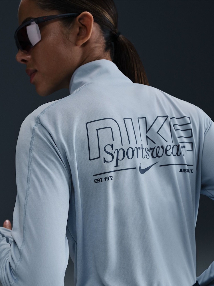 Nike Light Armory Blue Dri-Fit Half Zip Pacer Top - Image 5 of 6