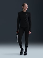 Nike Black Swift DriFIT UV Long Sleeve Crew Neck Running Top - Image 1 of 11