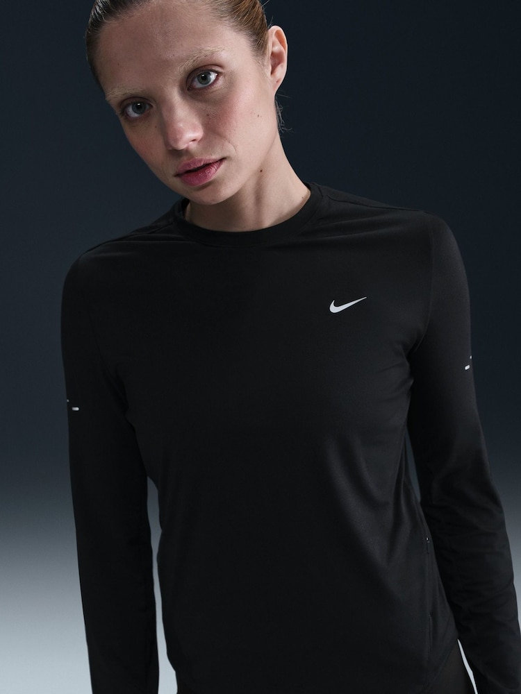 Nike Black Swift DriFIT UV Long Sleeve Crew Neck Running Top - Image 11 of 11