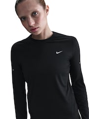 Nike Black Swift DriFIT UV Long Sleeve Crew Neck Running Top - Image 7 of 11