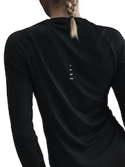 Nike Black Swift DriFIT UV Long Sleeve Crew Neck Running Top - Image 8 of 11