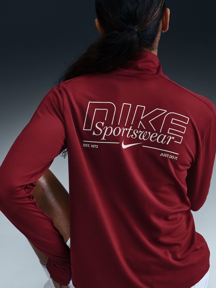 Nike Team Red Dri-Fit Half Zip Pacer Top - Image 10 of 10