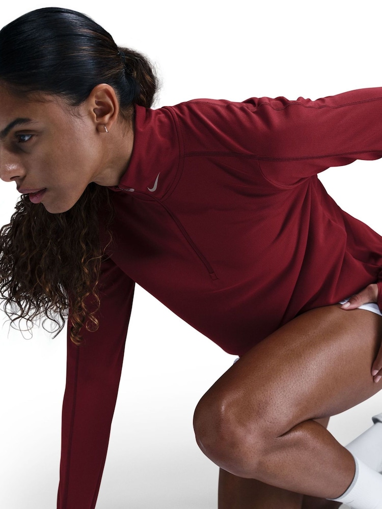 Nike Team Red Dri-Fit Half Zip Pacer Top - Image 8 of 10