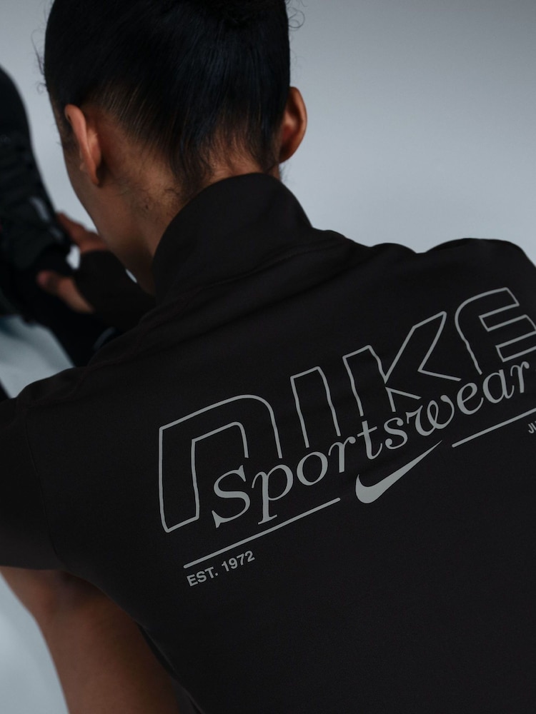 Nike Black Dri-Fit Half Zip Pacer Top - Image 3 of 5