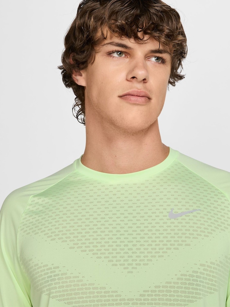 Nike Lime Green Dri-FIT Stride Running T-Shirt - Image 3 of 6