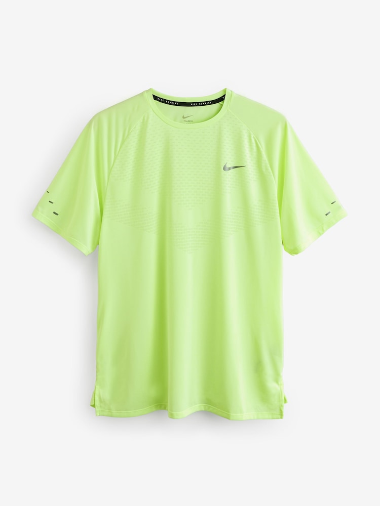 Nike Lime Green Dri-FIT Stride Running T-Shirt - Image 5 of 6