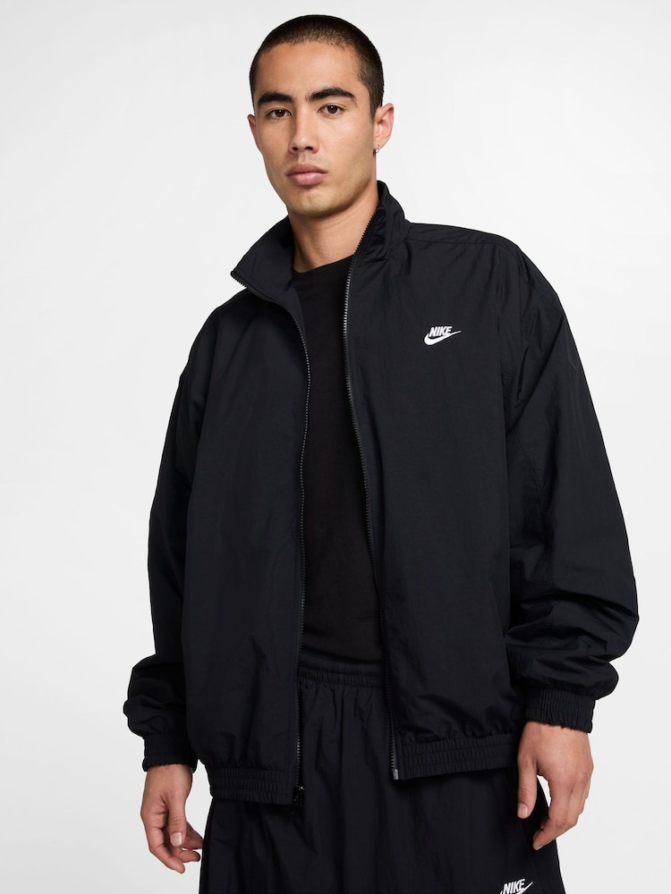 Nike Black Oversized Club Woven Track Jacket - Image 1 of 6