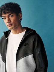 Svart/Grå - Nike Tech Fleece Zip Up Huvtröja - Bild 3 av 13