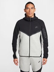 Svart/Grå - Nike Tech Fleece Zip Up Huvtröja - Bild 4 av 13