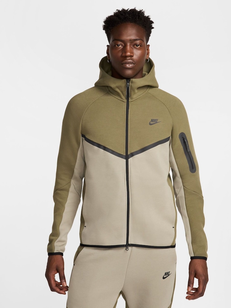 Medium Olive Green - Nike Tech Fleece Zip Up Hoodie - Obrázok 1 z 3