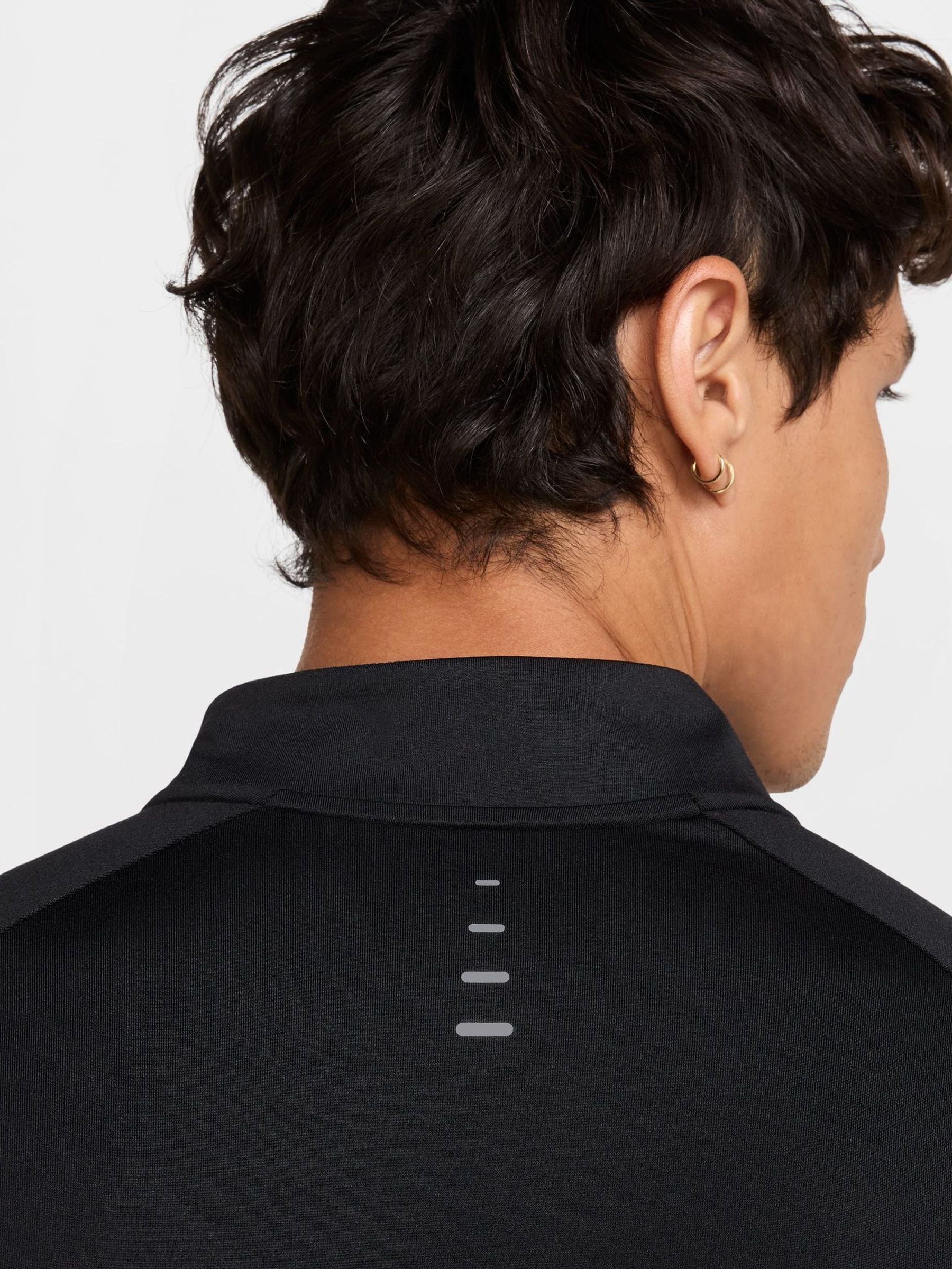 Buy Nike Black Dri-FIT Stride Half Zip Midlayer Running Top from