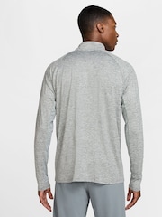 Nike Smoke Grey Dri-FIT Stride Half Zip Midlayer Running Top - Image 3 of 11