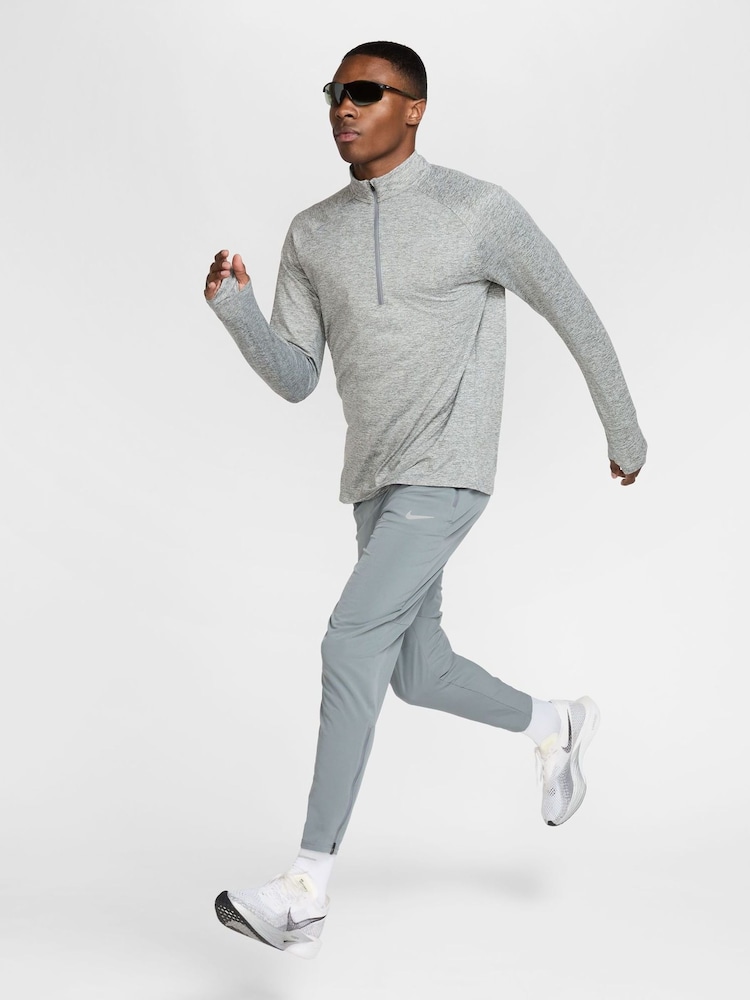 Nike Smoke Grey Dri-FIT Stride Half Zip Midlayer Running Top - Image 3 of 7