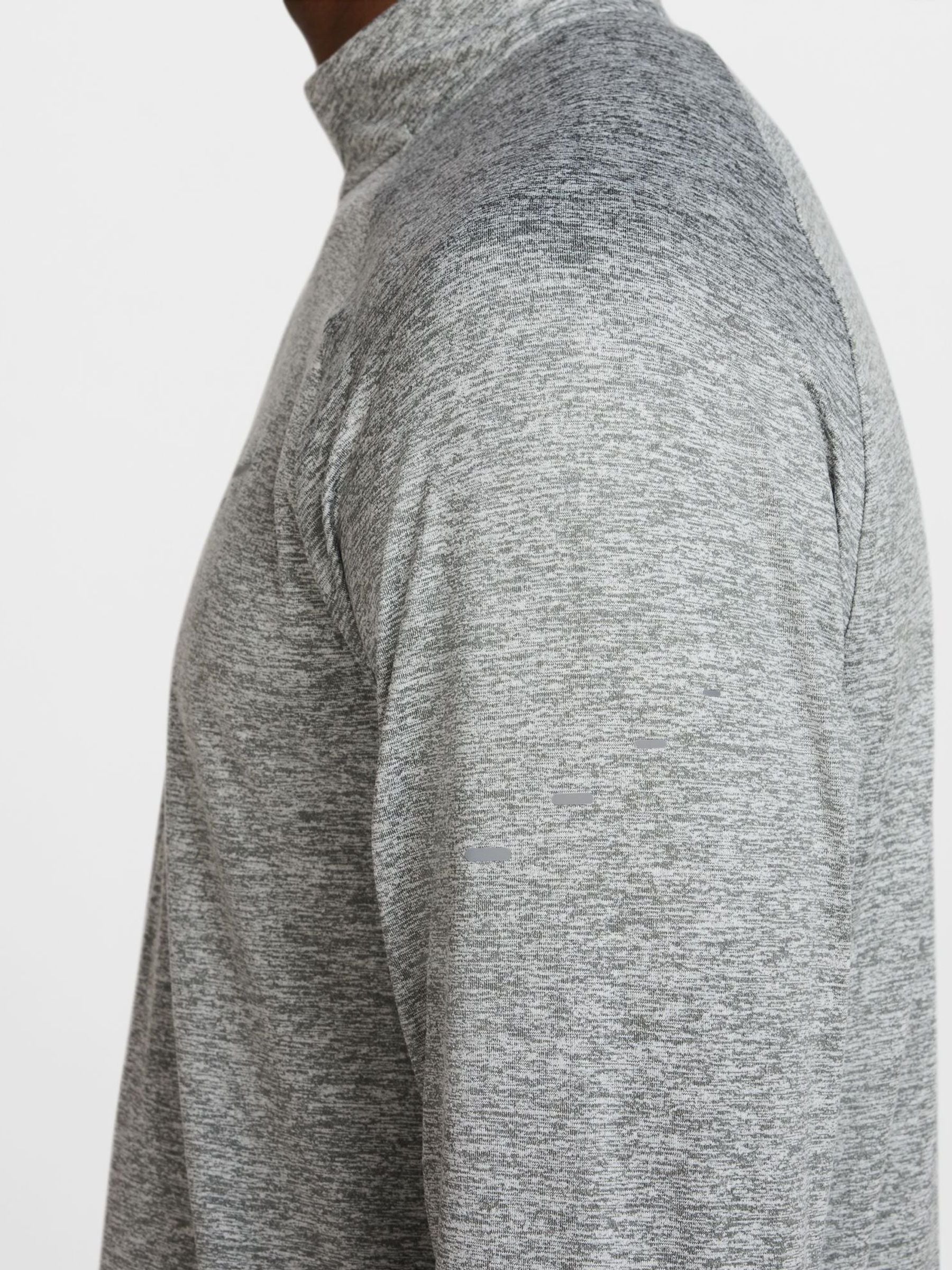 nike grey half zip running top