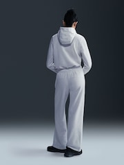 Nike Birch Heather White Sportwear Club Fleece Graphic Hoodie - Image 4 of 12