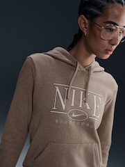 Nike Mink Brown Sportwear Club Fleece Graphic Hoodie - Image 4 of 6