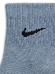 Nike Blue & Beige Everyday Plus Cushioned Training Ankle Socks 3 Pack - Image 4 of 4