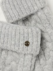 FatFace Grey Cable Knit Gloves - Image 2 of 2