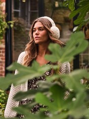 FatFace Ivory Borg Earmuffs - Image 1 of 5