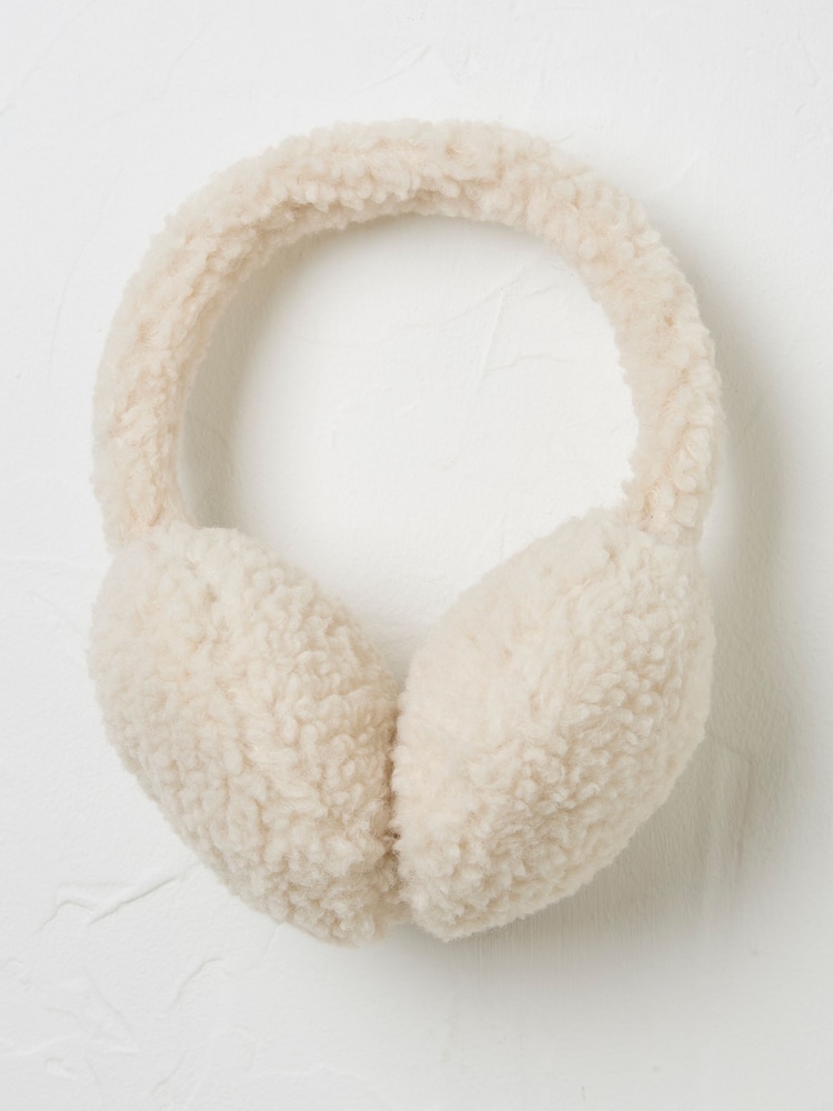 FatFace Ivory Borg Earmuffs - Image 2 of 5
