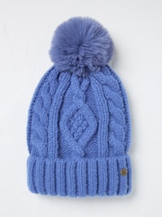 FatFace Blue Billie Cable Bobble Hat - Image 3 of 4